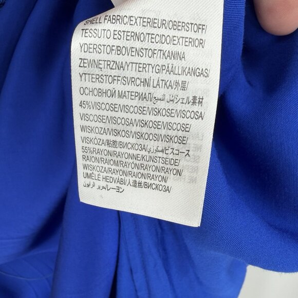 FARM Rio Blue Fringe Long Sleeve Maxi Dress Size XL Cocktail Party Semi Formal - Picture 16 of 16